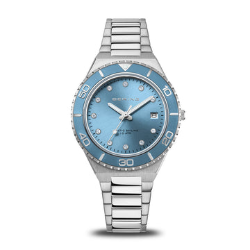 Bering Classic Blue Dial Calendar Stainless Steel Men's Watch | 18936-705